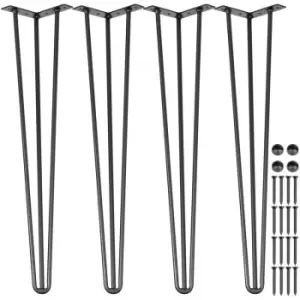 VEVOR Hairpin Table Legs Black Set of 4 Desk Legs Each 220lbs Capacity Hairpin Desk Legs 3 Rods for Bench Desk Dining End Table Chairs Carbon Steel