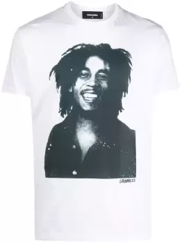 DSQUARED2 Bob Marley Print T-Shirt White