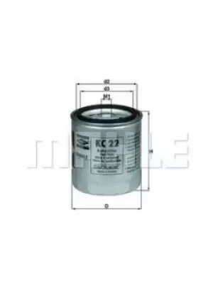 Fuel Filter KC22 77486376 by MAHLE Original