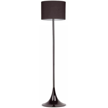 Faro - 1 Light Floor Lamp Black with Shade, E27
