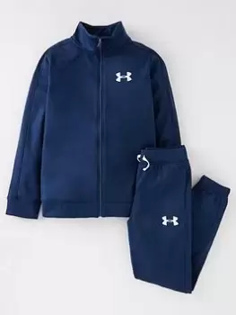 Boys, Under Armour Childrens Knit Tracksuit - Navy White, Navy/White, Size XL=13-15 Years