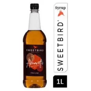 Sweetbird Amaretto Coffee Syrup 1litre Plastic NWT4176