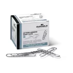 Durable Paper Clips 77mm Zinc-Plated, Pack of 100