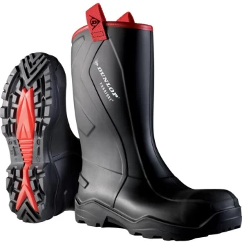 Dunlop - C762043 Purofort+ Rugged Black Safety Wellington Boots - Size 6.5 (40)