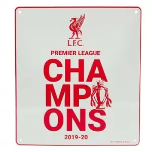 Liverpool FC Premier League Champions Door Sign (One Size) (White/Red)