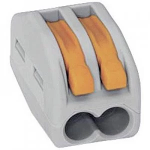 WAGO 222-412 Connector clip flexible: 0.08-4 mm² rigid: 0.08-2.5 mm² Number of pins: 2 50 pcs Grey, Orange