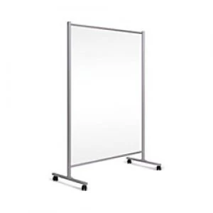 Bi-Office Mobile Stand with Transparent Panel, Acrylic, Aluminium Frame 1200 x 1500 mm
