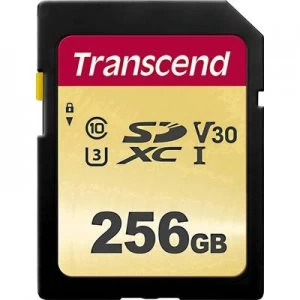 Transcend Premium 500S SDXC card 256GB Class 10, UHS-I, UHS-Class 3, v30 Video Speed Class