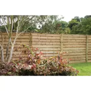 Forest Garden Pressure Treated Horizontal Hit & Miss Fence Panel 6' x 5' (4 Pack) in Natural Timber