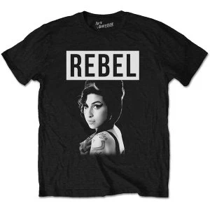 Amy Winehouse - Rebel Mens Large T-Shirt - Black