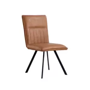 Kettle Interiors Dining Chair Tan With Angular Legs