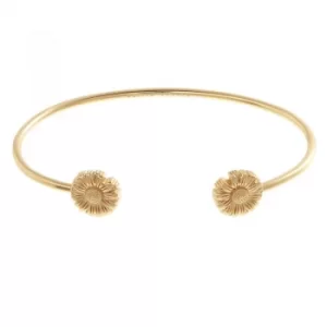 3D Daisy Open Ended Gold Bangle