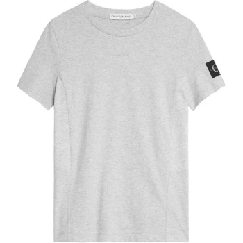 Calvin Klein Badge T Shirt - Grey Hthr PZ2