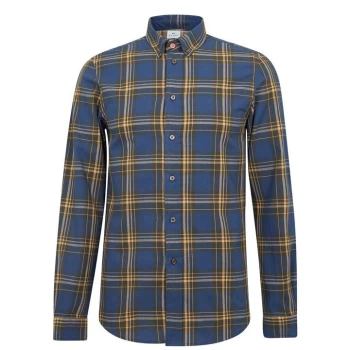 Paul Smith Flannel Checked Shirt - Blue 46
