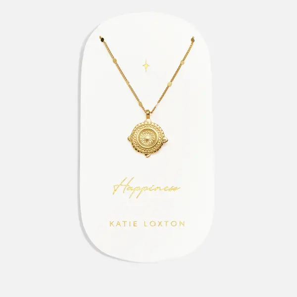 Katie Loxton Womens Happiness Coin Necklace - Gold
