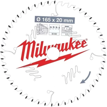 .milwaukee. - Milwaukee 4932471295 165x20mm 48t Circular Saw Blade