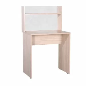 Dynamic Compact Home Office Desk with Shelves, Woodgrain