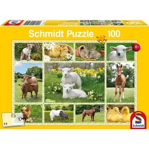 Farm Animals Collage Jigsaw Puzzle 100 Piece Jigsaw