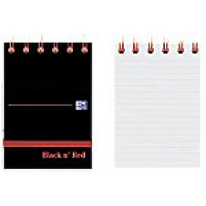 OXFORD Black n' Red Wirebound Notebook Ruled A7 140 Pages