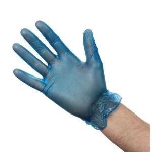 Vinyl Powdered Medium Disposable Gloves Blue 50 Pairs 38897