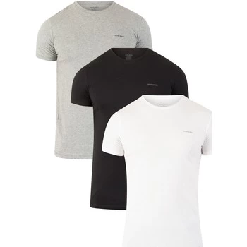 Diesel 3 Pack Jake Plain Logo T-Shirts mens T shirt in Multicolour - Sizes UK S,UK M,UK L,UK XL,UK XXL