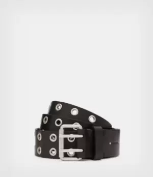 AllSaints Womens Iryna Leather Belt, Black, Size: S/M