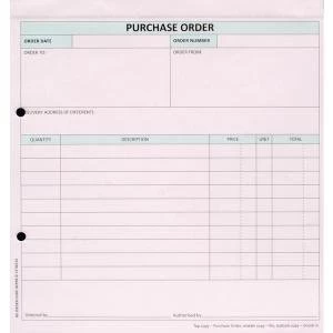 Custom Forms 3-Part Purchase Order WhitePinkBlue Pack of 50 HCP03