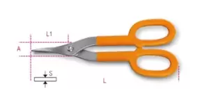 Beta Tools 1114 Tin Snips - Straight Narrow Blade L: 350mm 011140340
