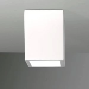 1 Light Square Ceiling Downlight White, Plaster, GU10