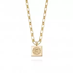 Daisy Bloom Medallion 18ct Gold Plated Necklace DN02_GP