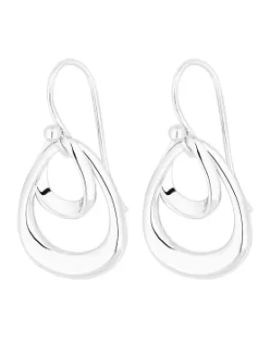 Simply Silver Oval Double Drop Earrings