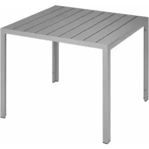 Aluminium garden table w/ adjustable feet (90x90x74.5cm) - outdoor table, patio table, outdoor dining table - silver - silver