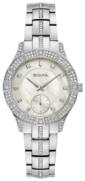Bulova 96L291 Womens Phantom Crystal Mother-of-Pearl Dial Watch