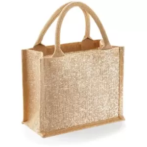 Westford Mill - Shimmer Jute Mini Gift Bag (Pack of 2) (One Size) (Natural Gold)