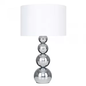 Large Marissa Chrome Table Lamp with White Shade