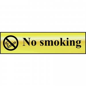 Scan Brass Effect No Smoking Sign 200mm 50mm Standard