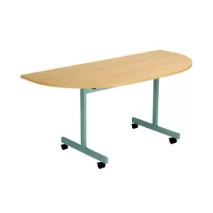D-End Tilt Table 1600 x 800mm Nova Oak/Silver KF822516