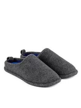 Totes Isotoner Isotoner Felt Mule Slippers with Contrast Lining & Sock Slipper - Grey, Size 11, Men