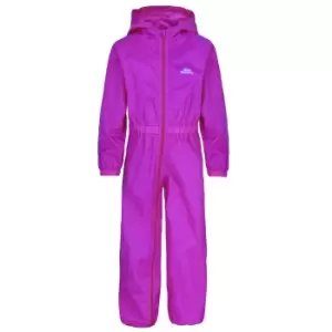 Trespass Childrens/Kids Button Rain Suit (2-3 Years) (Purple Orchid)