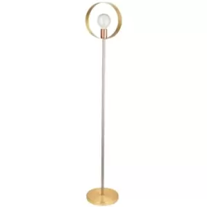 Endon Hoop Complete Floor Lamp, Brushed Brass, Nickel, Copper Plate