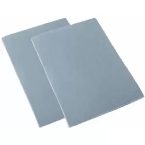 Blue Brushed Cotton Fitted Cot Sheet Pair 100% Cotton, 70 x 140cm - Blue - Homescapes