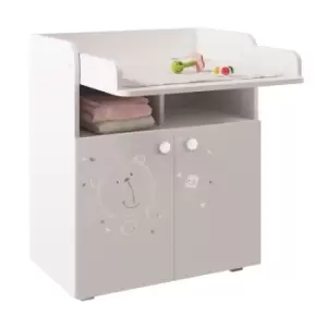Baby Changing Board Cupboard With Storage 1270 Teddy Print And White