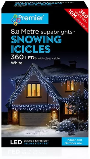 Premier 360 Superbright LED Snowing Icicle Lights / White
