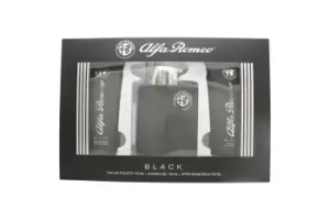 Alfa Romeo Black Gift Set 125ml Eau de Toilette + 100ml Shower Gel + 100ml Aftershave Balm