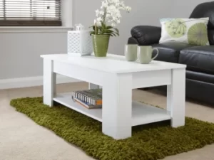 GFW Arvika White Lift Up Coffee Table Flat Packed