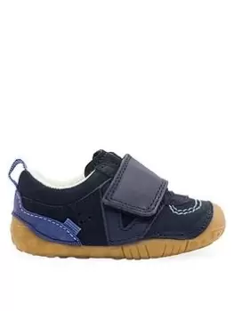 Start-rite Baby Boys Shuffle Soft Nubuck Leather Easy Riptape Shoes - Navy, Size 2.5 Younger