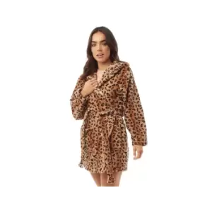 Brave Soul Womens/Ladies Leopard Print Dressing Gown (L) (Leopard Print)
