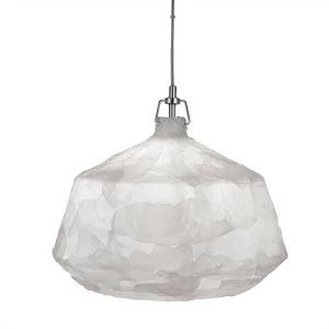 1 Light Medium Dome Ceiling Pendant Chrome, White, E27