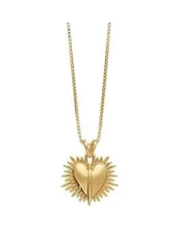 Rachel Jackson London Electric Deco Gold Heart Necklace, Gold, Women
