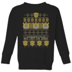 Bumblebee Classic Ugly Knit Kids Christmas Sweatshirt - Black - 7-8 Years